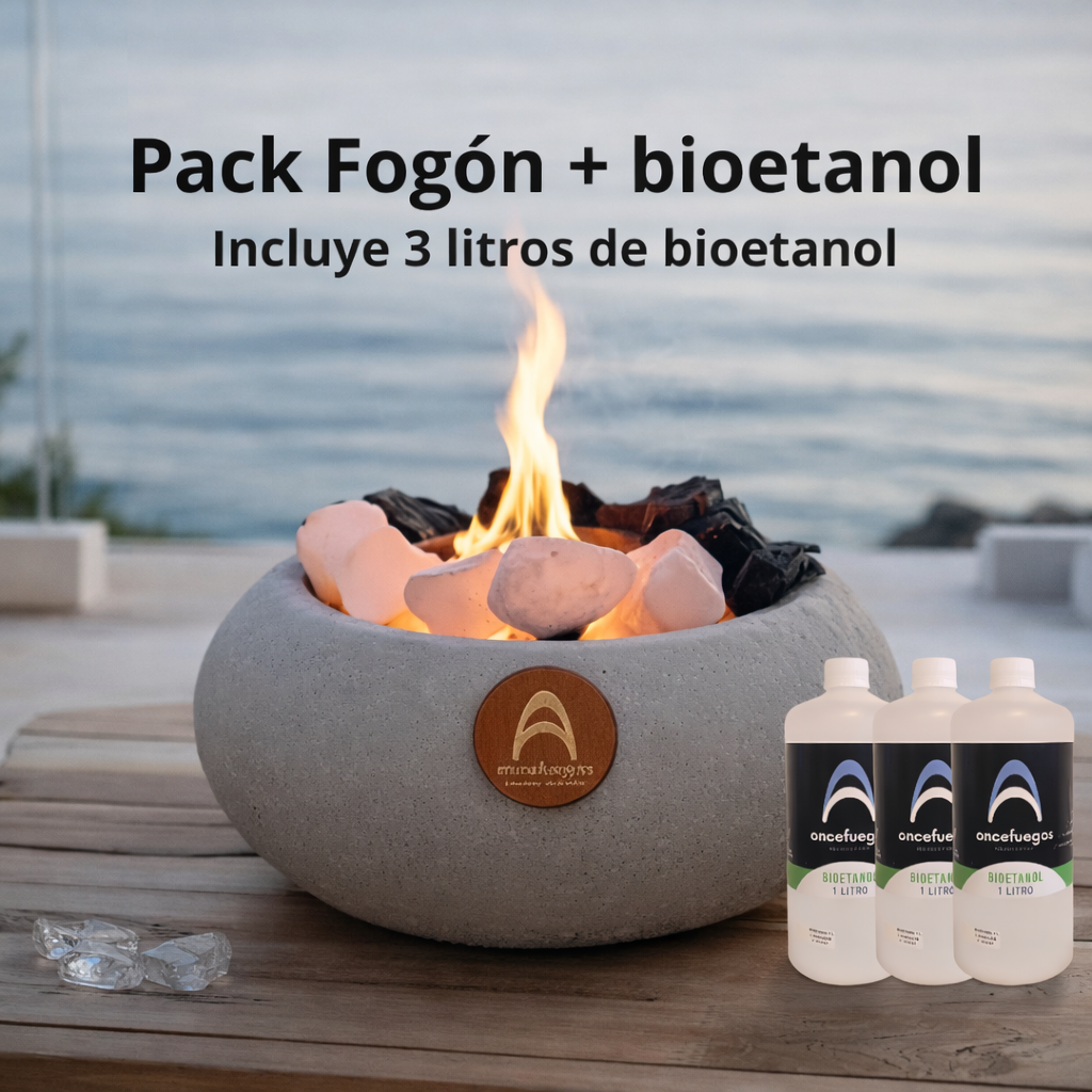 Pack Mediano Cuarzo Fusión + 3 L Bioetanol