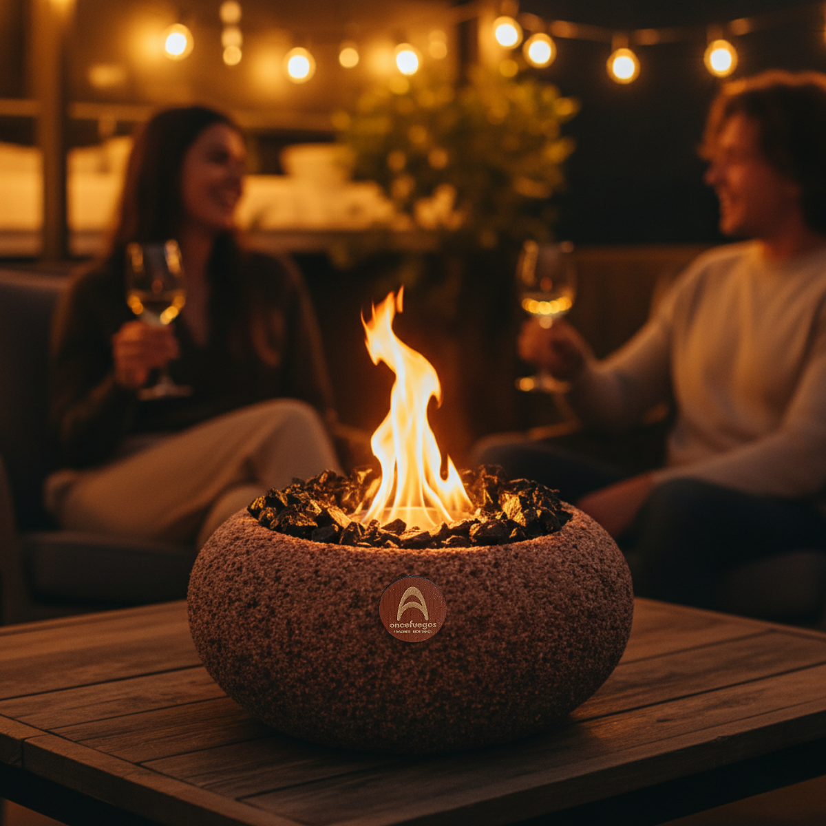 Fogón Grande Arena Rojiza y Obsidiana