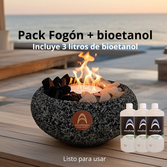 Pack Fogón Grande + 3 Litros Bioetanol