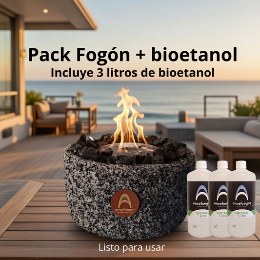 Pack Fogón Compacto + 3 Litros Bioetanol
